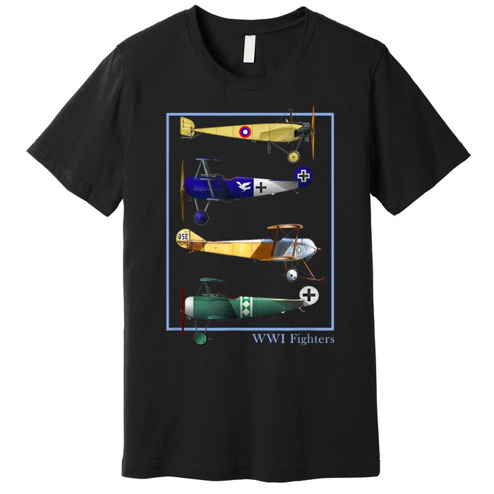 WWI Fighters Airplanes Vintage Premium T-Shirt