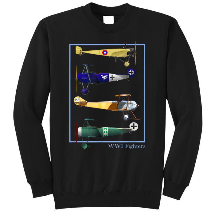 WWI Fighters Airplanes Vintage Tall Sweatshirt