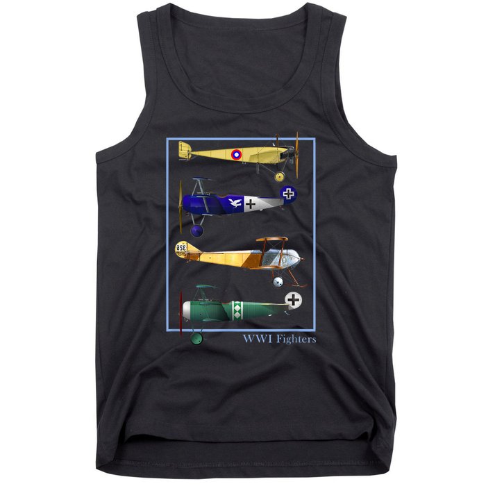 WWI Fighters Airplanes Vintage Tank Top