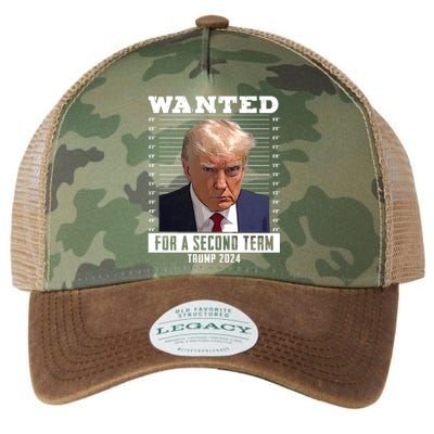 Wanted For A Second Term Trump 2024 Mugshot Legacy Tie Dye Trucker Hat