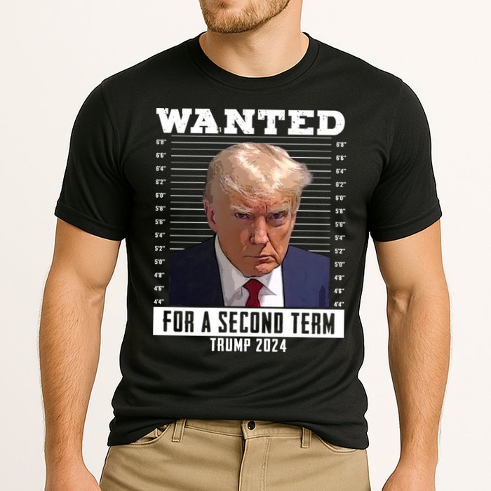 Wanted For A Second Term Trump 2024 Mugshot Cooling Performance Crew T-Shirt