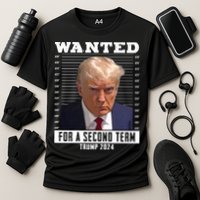 Wanted For A Second Term Trump 2024 Mugshot Cooling Performance Crew T-Shirt