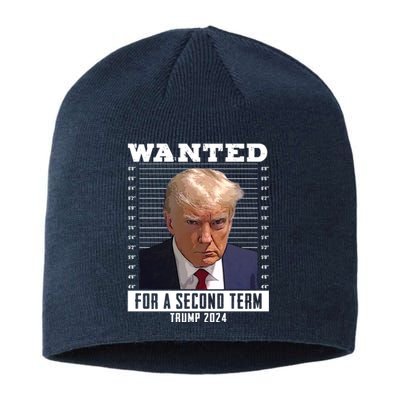 Wanted For A Second Term Trump 2024 Mugshot Sustainable Beanie