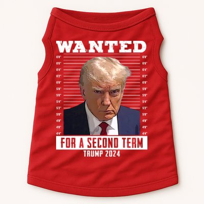 Wanted For A Second Term Trump 2024 Mugshot Doggie Tank