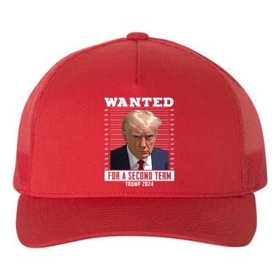 Wanted For A Second Term Trump 2024 Mugshot Yupoong Adult 5-Panel Trucker Hat