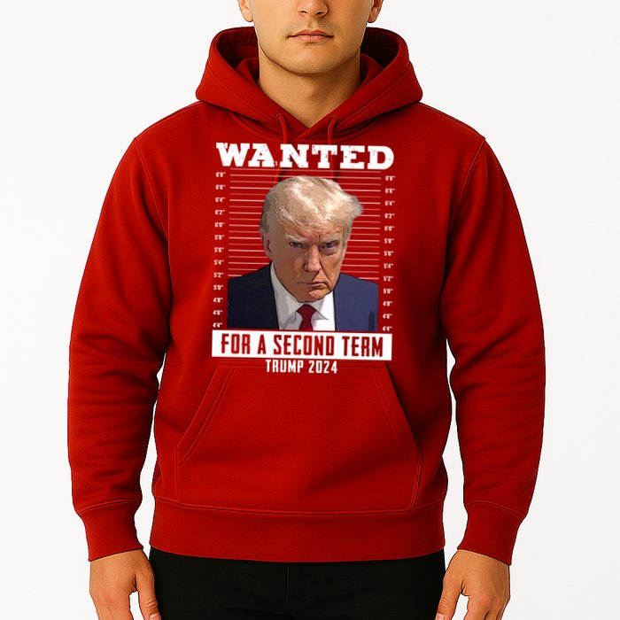 Wanted For A Second Term Trump 2024 Mugshot Hoodie