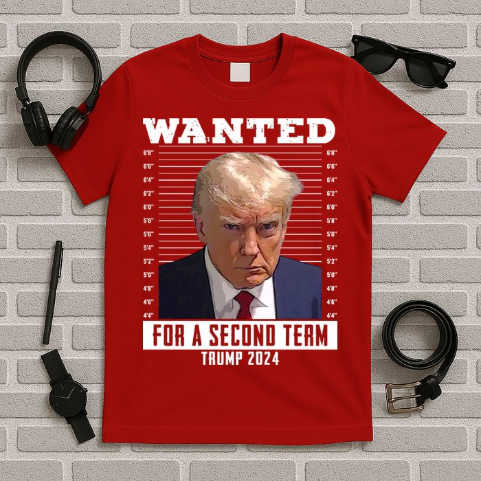 Wanted For A Second Term Trump 2024 Mugshot T-Shirt