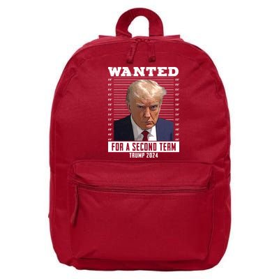 Wanted For A Second Term Trump 2024 Mugshot 16 in Basic Backpack