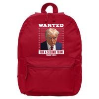 Wanted For A Second Term Trump 2024 Mugshot 16 in Basic Backpack