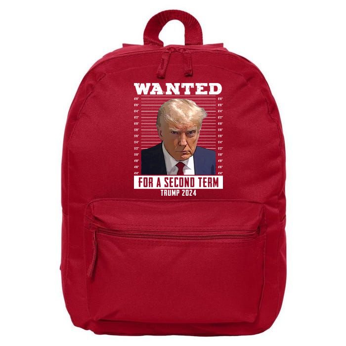 Wanted For A Second Term Trump 2024 Mugshot 16 in Basic Backpack