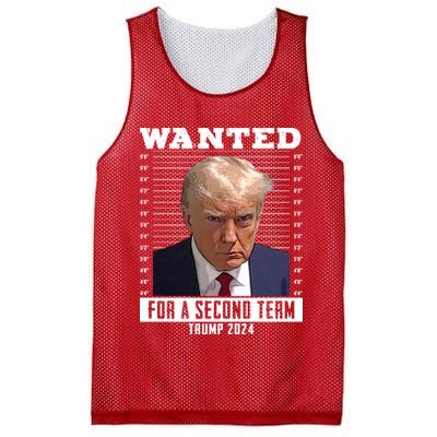 Wanted For A Second Term Trump 2024 Mugshot Mesh Reversible Basketball Jersey Tank