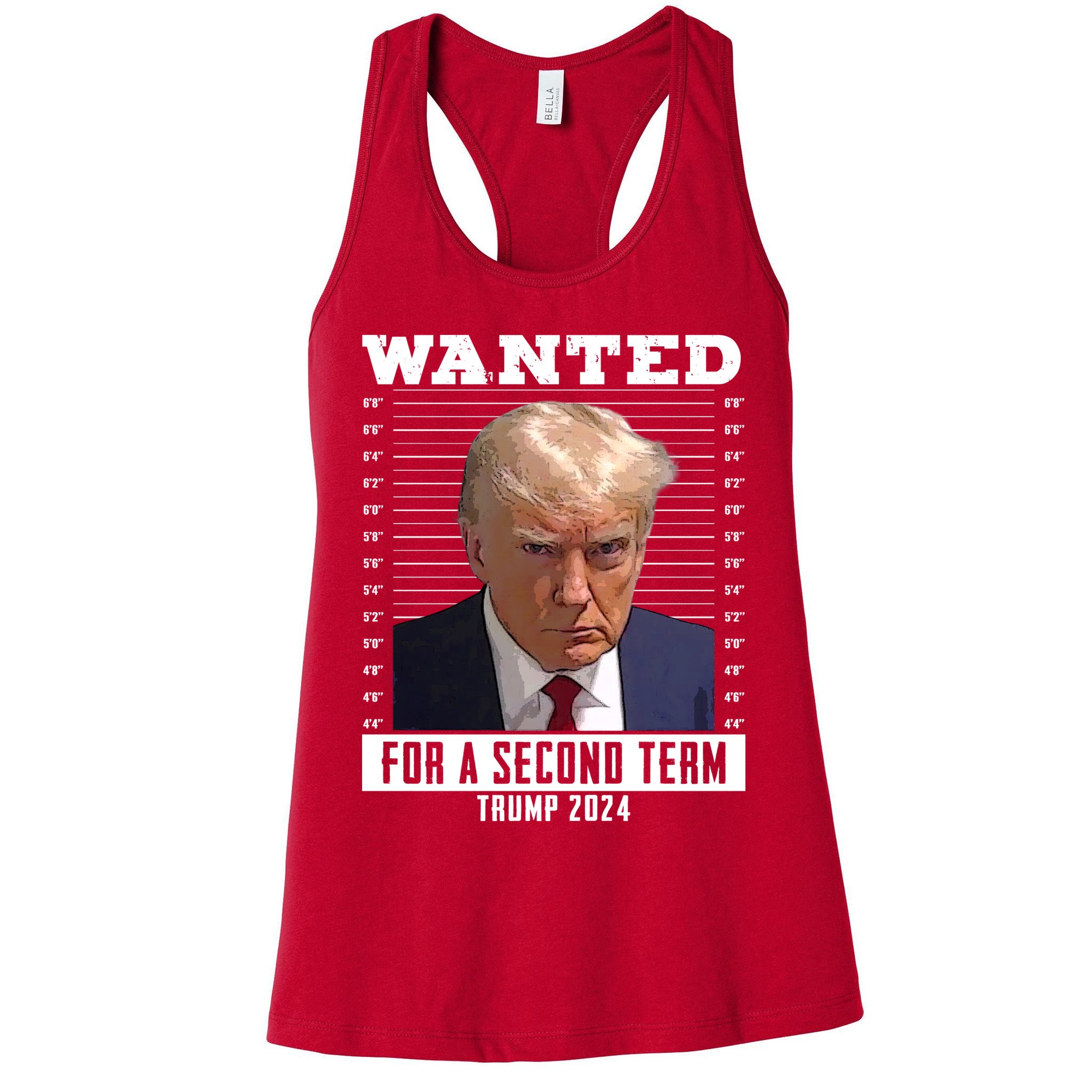 Wanted For A Second Term Trump 2024 Mugshot Womens Tank Top
