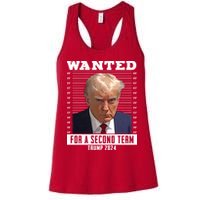 Wanted For A Second Term Trump 2024 Mugshot Womens Tank Top