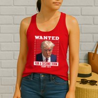 Wanted For A Second Term Trump 2024 Mugshot Womens Tank Top