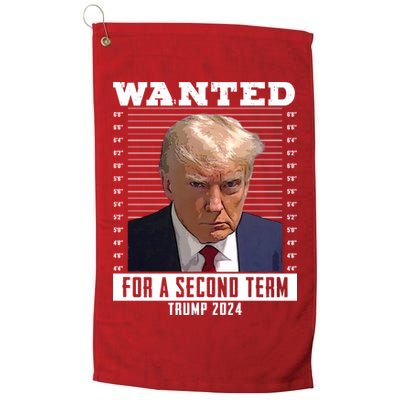 Wanted For A Second Term Trump 2024 Mugshot Golf Towel