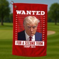Wanted For A Second Term Trump 2024 Mugshot Golf Towel