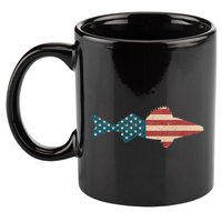 Walleye Fishing American Flag Sauger Angling 11oz C Handle Ceramic Mug