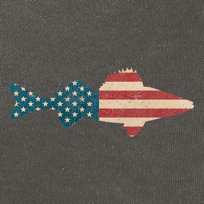 Walleye Fishing American Flag Sauger Angling Cotton Canvas Backpack