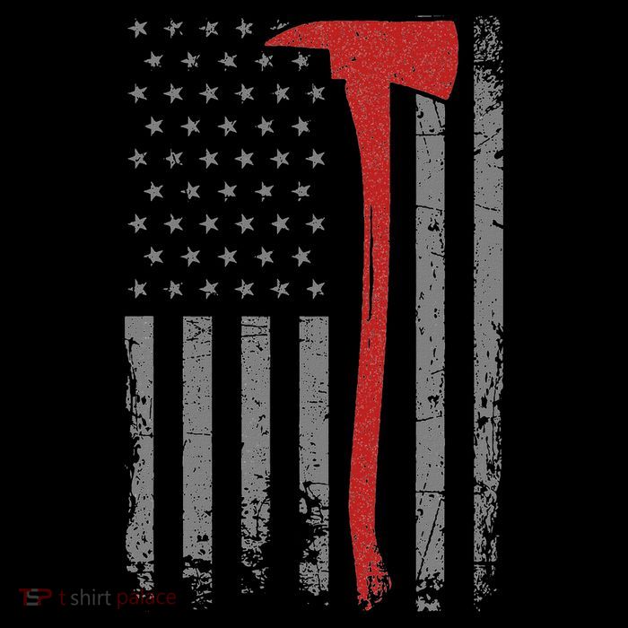 Wildland Firefighter Axe American Flag Thin Red Line Fireman Bucket Hat