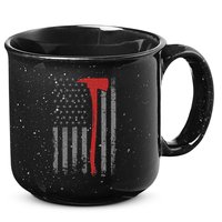 Wildland Firefighter Axe American Flag Thin Red Line Fireman 15oz Campfire Ceramic Mug