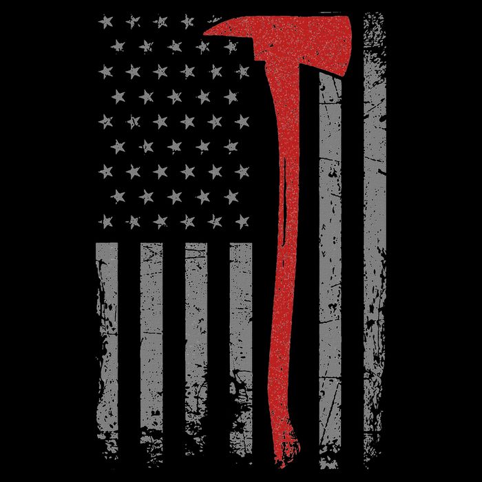Wildland Firefighter Axe American Flag Thin Red Line Fireman 16 in Basic Backpack