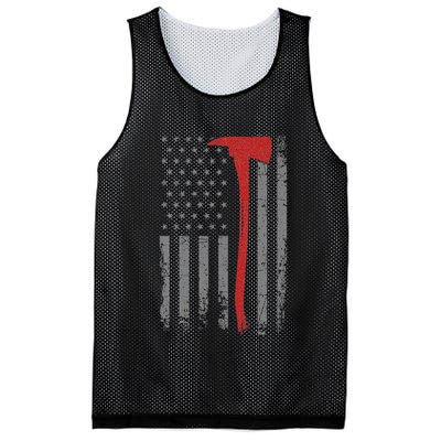 Wildland Firefighter Axe American Flag Thin Red Line Fireman Mesh Reversible Basketball Jersey Tank