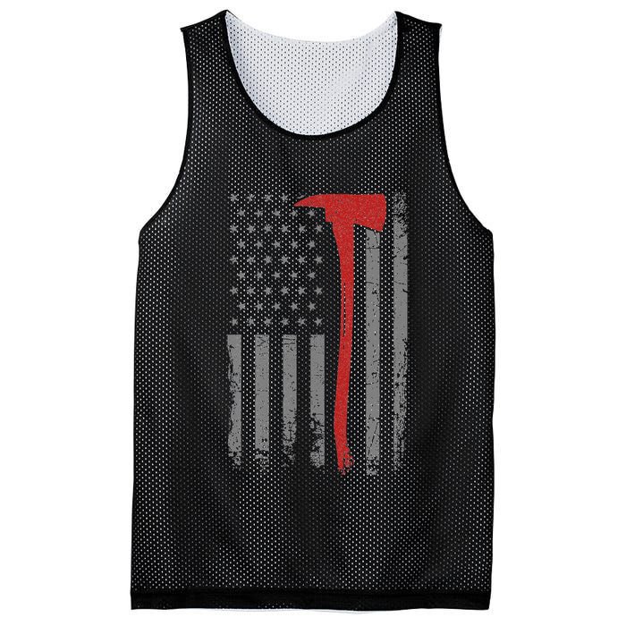 Wildland Firefighter Axe American Flag Thin Red Line Fireman Mesh Reversible Basketball Jersey Tank