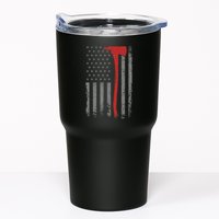 Wildland Firefighter Axe American Flag Thin Red Line Fireman Tumbler