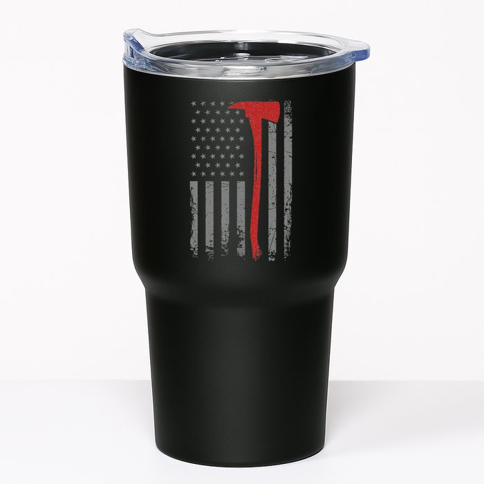 Wildland Firefighter Axe American Flag Thin Red Line Fireman Tumbler