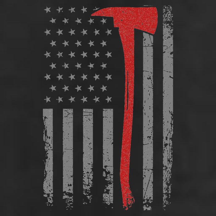 Wildland Firefighter Axe American Flag Thin Red Line Fireman Hat