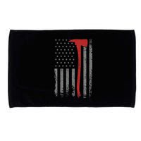 Wildland Firefighter Axe American Flag Thin Red Line Fireman Microfiber Hand Towel