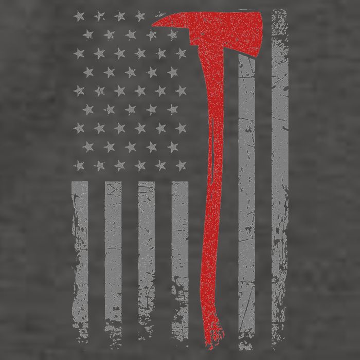 Wildland Firefighter Axe American Flag Thin Red Line Fireman Vector Backpack