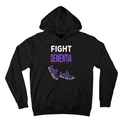 Walk For A Cure Dementia Awareness Purple Ribbon Support Hoodie