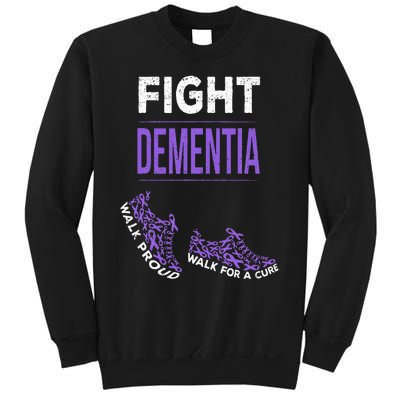 Walk For A Cure Dementia Awareness Purple Ribbon Support Sweatshirt