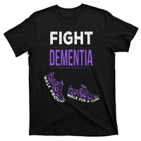 Walk For A Cure Dementia Awareness Purple Ribbon Support T-Shirt