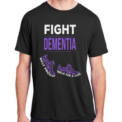 Walk For A Cure Dementia Awareness Purple Ribbon Support Adult ChromaSoft Performance T-Shirt