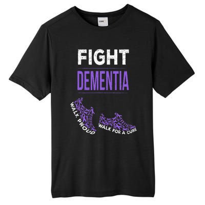 Walk For A Cure Dementia Awareness Purple Ribbon Support Tall Fusion ChromaSoft Performance T-Shirt