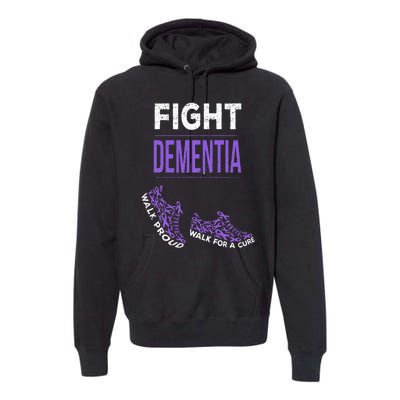 Walk For A Cure Dementia Awareness Purple Ribbon Support Premium Hoodie