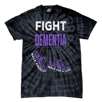 Walk For A Cure Dementia Awareness Purple Ribbon Support Tie-Dye T-Shirt