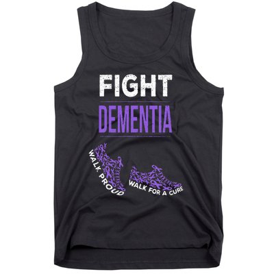 Walk For A Cure Dementia Awareness Purple Ribbon Support Tank Top