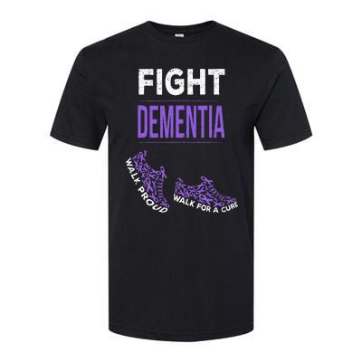 Walk For A Cure Dementia Awareness Purple Ribbon Support Softstyle CVC T-Shirt