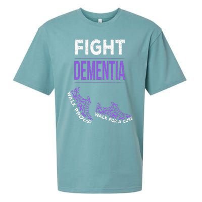 Walk For A Cure Dementia Awareness Purple Ribbon Support Sueded Cloud Jersey T-Shirt