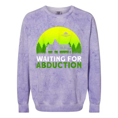 Waiting For Abduction Ufo Alien Conspiracy Colorblast Crewneck Sweatshirt