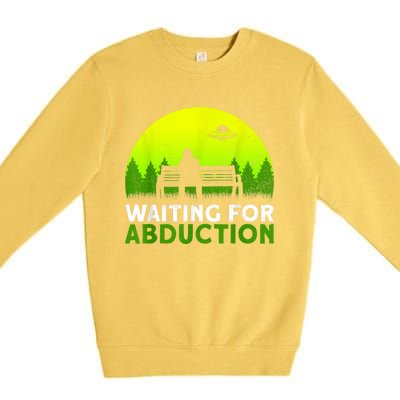 Waiting For Abduction Ufo Alien Conspiracy Premium Crewneck Sweatshirt