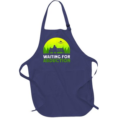 Waiting For Abduction Ufo Alien Conspiracy Full-Length Apron With Pockets