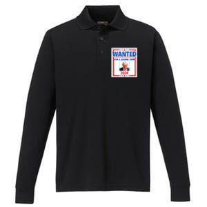 Wanted For A Second Term 2024 Trumps Mugshot President Gift Performance Long Sleeve Polo