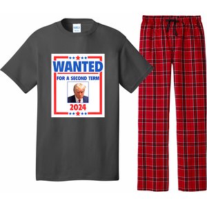 Wanted For A Second Term 2024 Trumps Mugshot President Gift Pajama Set