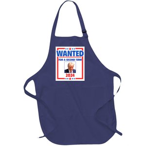 Wanted For A Second Term 2024 Trumps Mugshot President Gift Full-Length Apron With Pockets