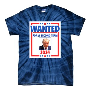 Wanted For A Second Term 2024 Trumps Mugshot President Gift Tie-Dye T-Shirt