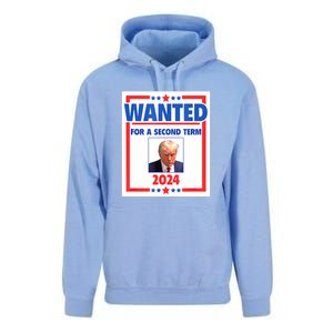 Wanted For A Second Term 2024 Trumps Mugshot President Gift Unisex Surf Hoodie